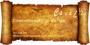 Cseresznyés Éva névjegykártya